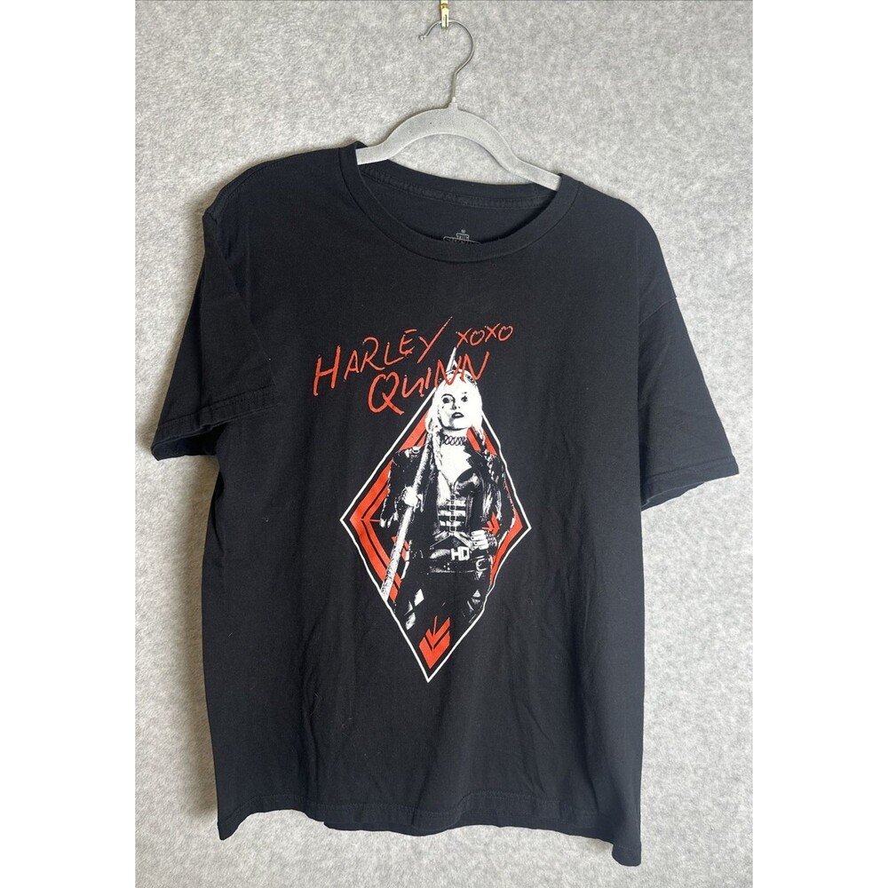 Harley Quinn Edgy T Shirt Mens L Black Suicide Squad DC Comics Movie Graphic Tee